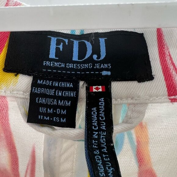 FDJ French Dress Jeans denim jacket white button up lightweight Canadian design - Picture 5 of 5